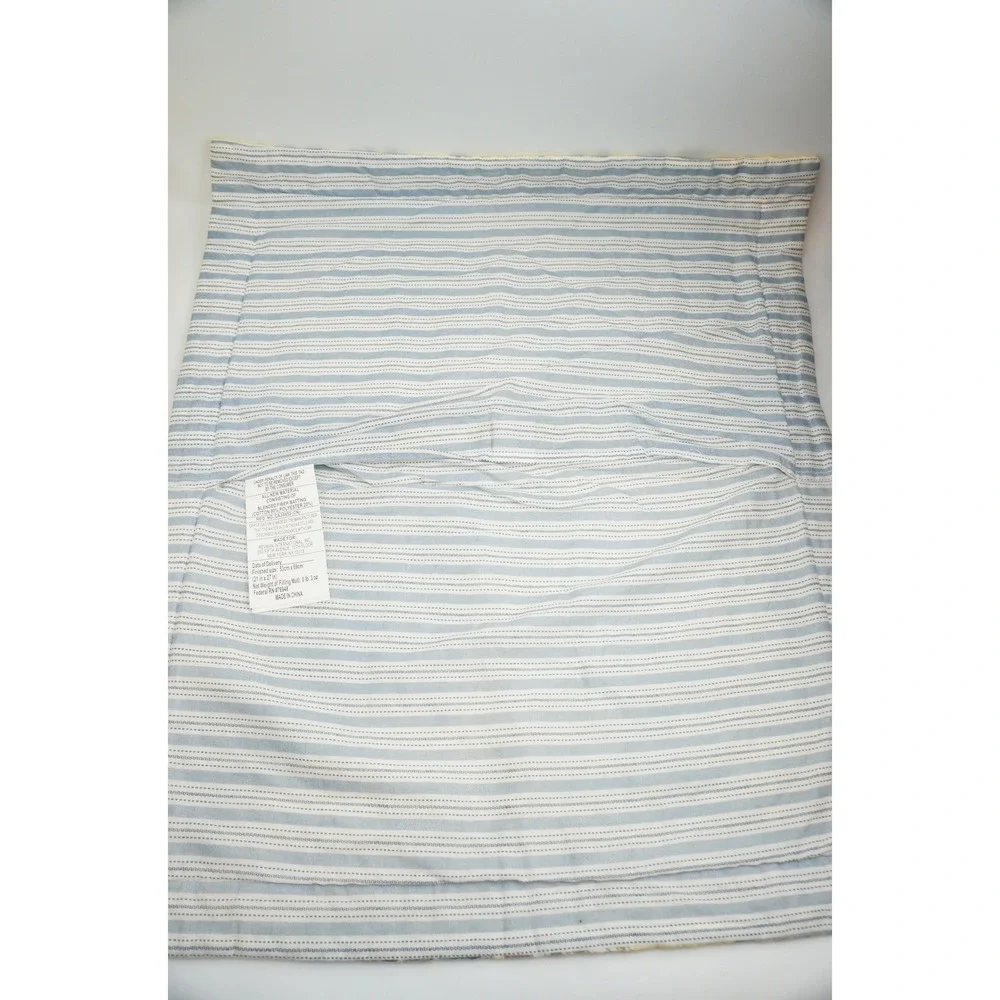 Laura Ashley Linley Quilt Set Standard Yellow Blue Floral Striped Reversible EUC